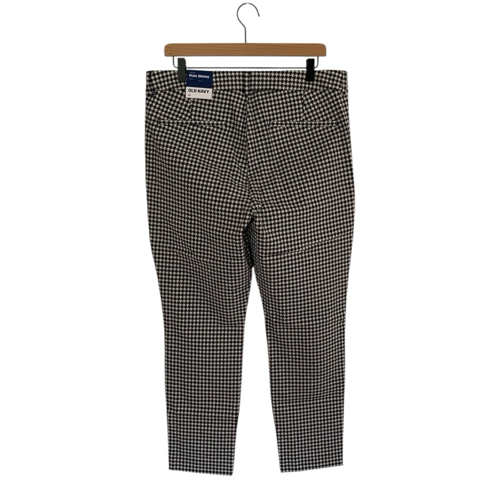 Old Navy Black & Cream Houndstooth High Rise Pixie Skinny Pants - Picture 3 of 8